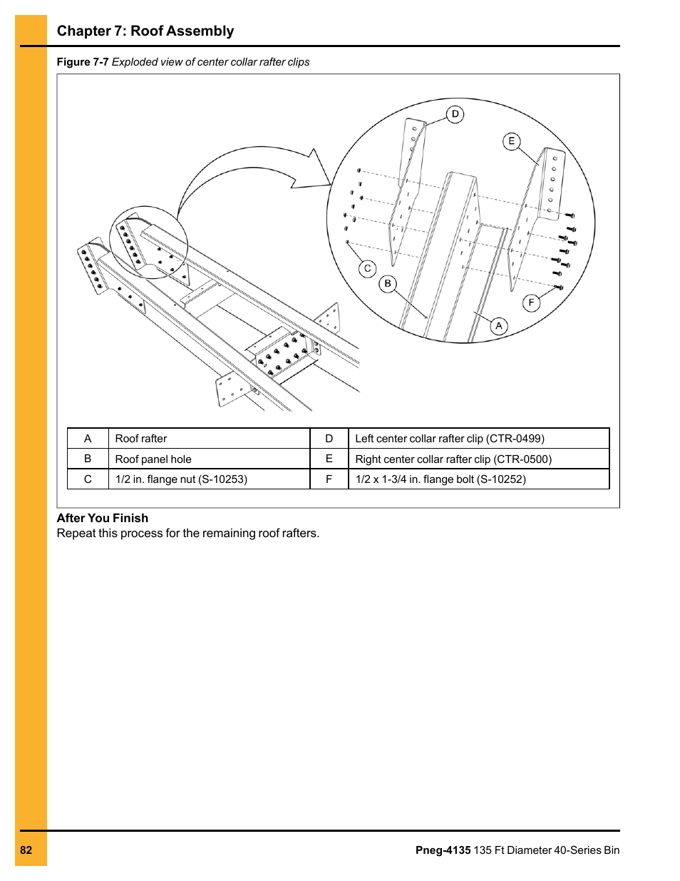 Chapter 7: roof assembly | Grain Systems Tanks PNEG-4135 User Manual | Page 82 / 186