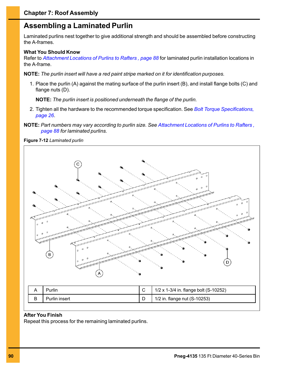 Assembling a laminated purlin | Grain Systems Tanks PNEG-4135 User Manual | Page 90 / 186