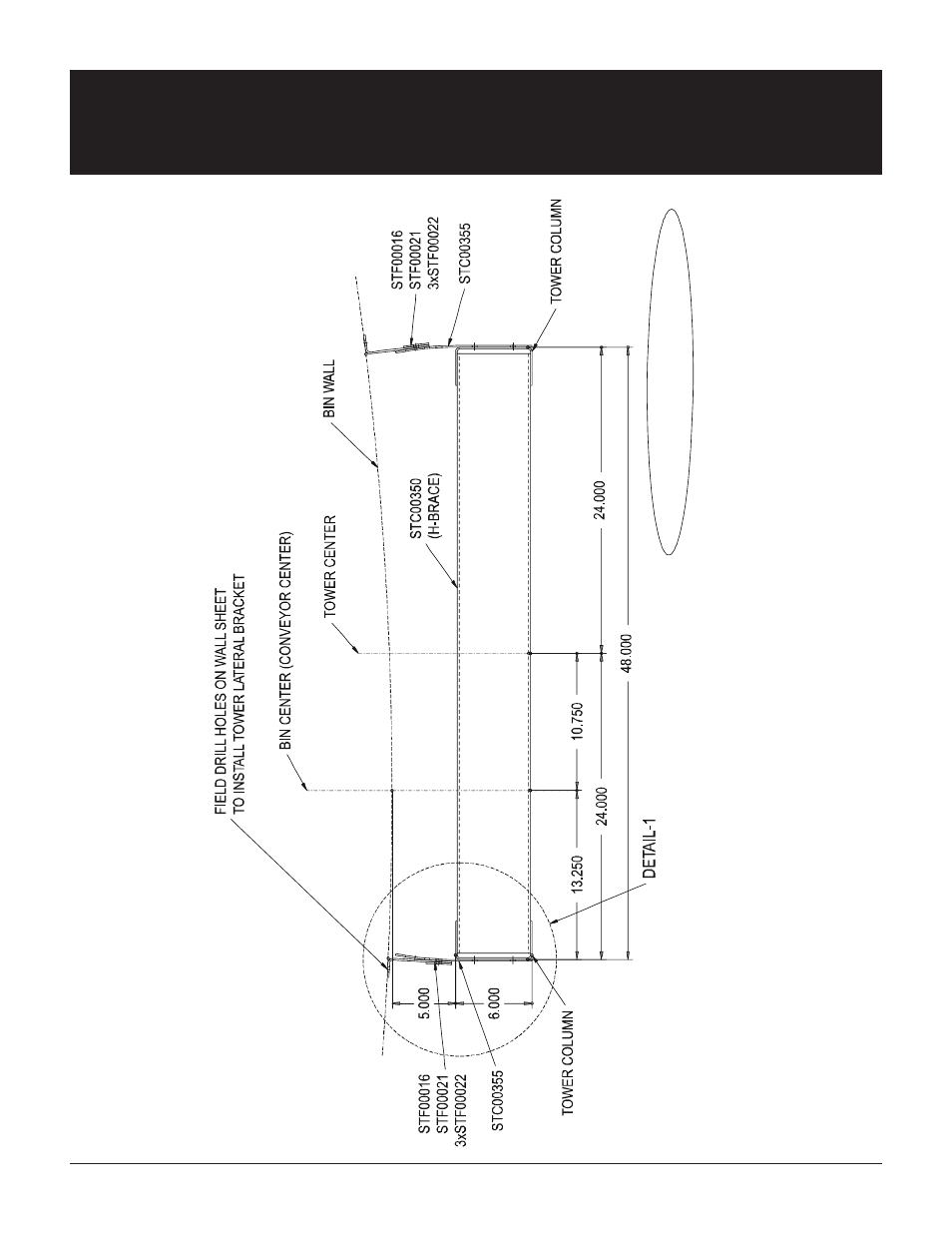 Lateral bracket to bin for catwalk support | Grain Systems Bucket Elevtors, Conveyors, Series II Sweeps PNEG-1412 User Manual | Page 10 / 26