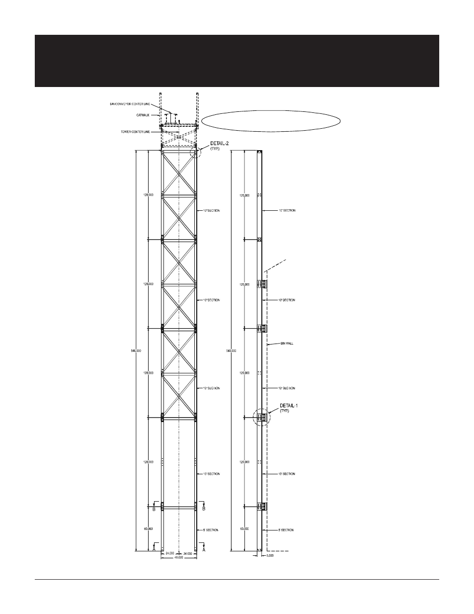Lateral bracket to bin for catwalk support | Grain Systems Bucket Elevtors, Conveyors, Series II Sweeps PNEG-1412 User Manual | Page 11 / 26