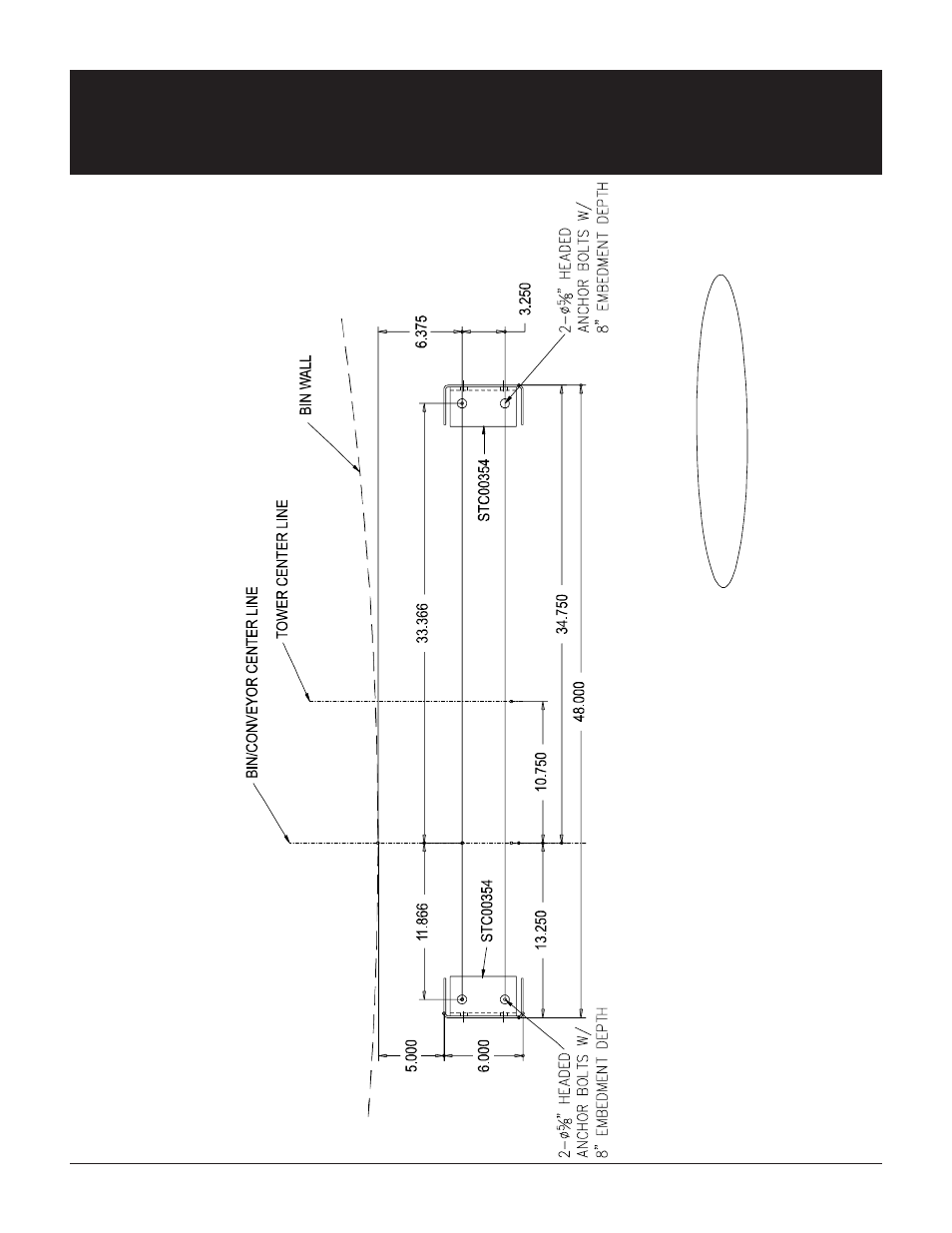 Anchor bolt layout for catwalk support | Grain Systems Bucket Elevtors, Conveyors, Series II Sweeps PNEG-1412 User Manual | Page 7 / 26
