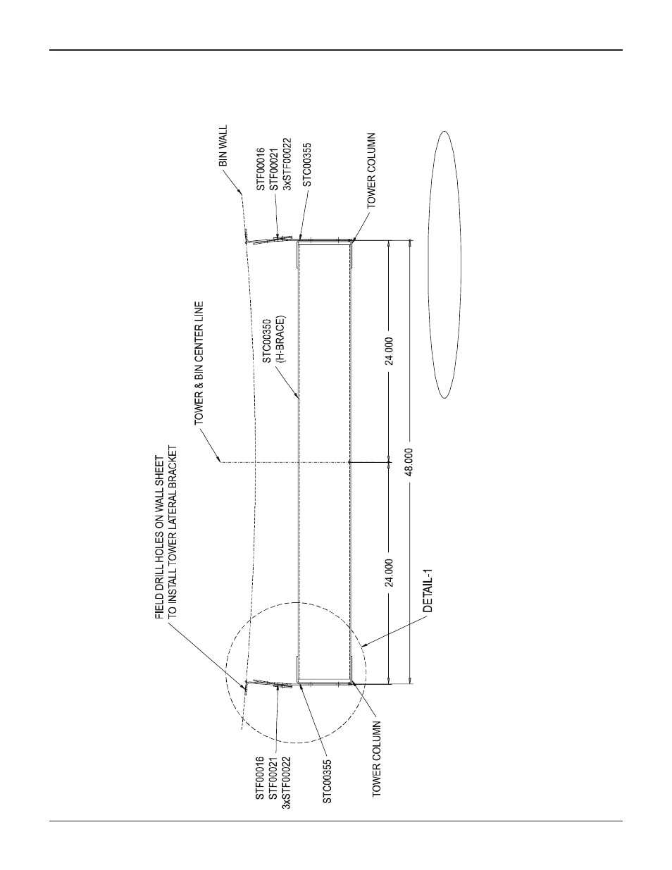 Lateral bracket to bin for chain loop support | Grain Systems Bucket Elevtors, Conveyors, Series II Sweeps PNEG-1412 User Manual | Page 8 / 26