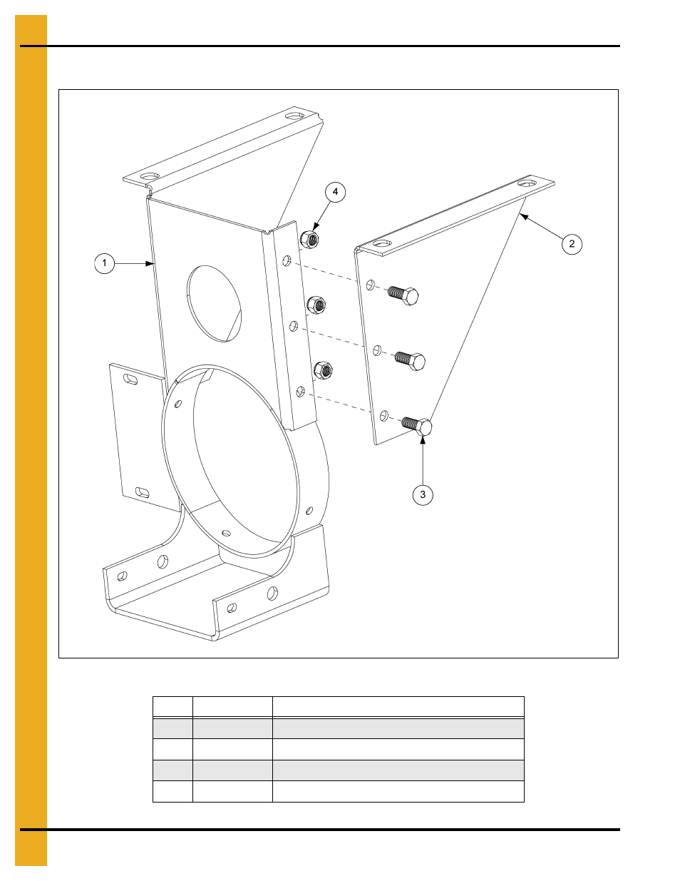 Motor mount frame assembly, Parts list | Grain Systems Unload Augers PNEG-1049 User Manual | Page 48 / 72