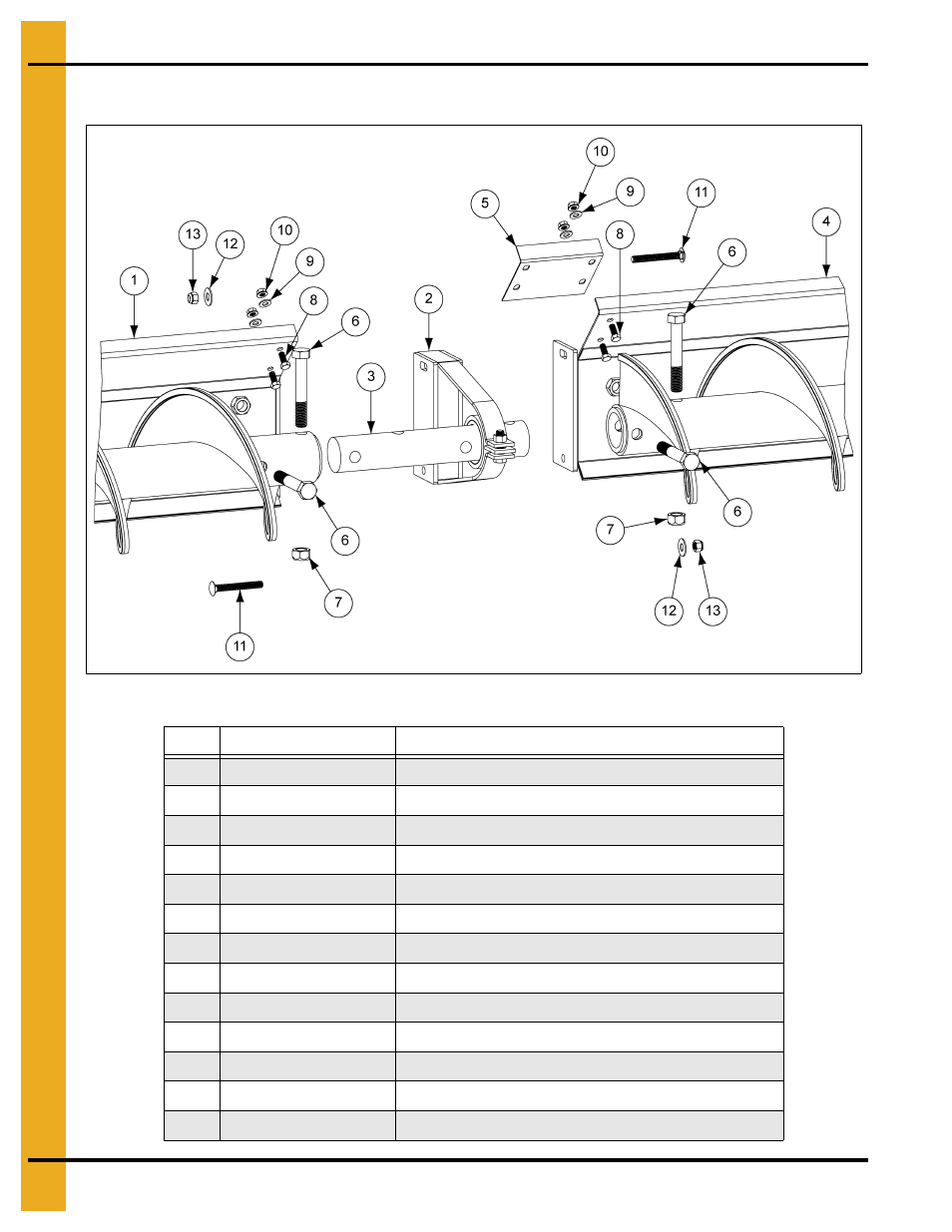 Flight and shield joint w/o carrier, Parts list | Grain Systems Unload Augers PNEG-1049 User Manual | Page 50 / 72