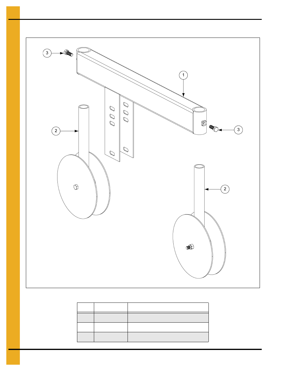 Sweep carrier assembly, Parts list | Grain Systems Unload Augers PNEG-1049 User Manual | Page 54 / 72