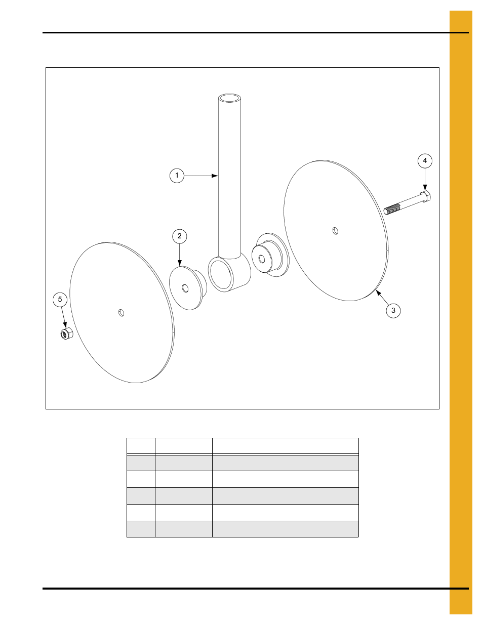 Sweep carrier wheel assembly, Parts list | Grain Systems Unload Augers PNEG-1049 User Manual | Page 55 / 72