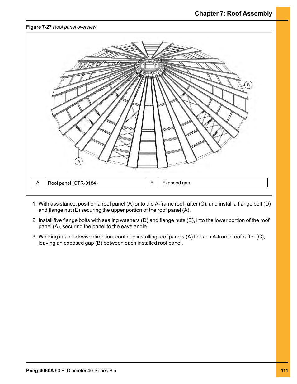Chapter 7: roof assembly | Grain Systems Tanks PNEG-4060A User Manual | Page 111 / 168