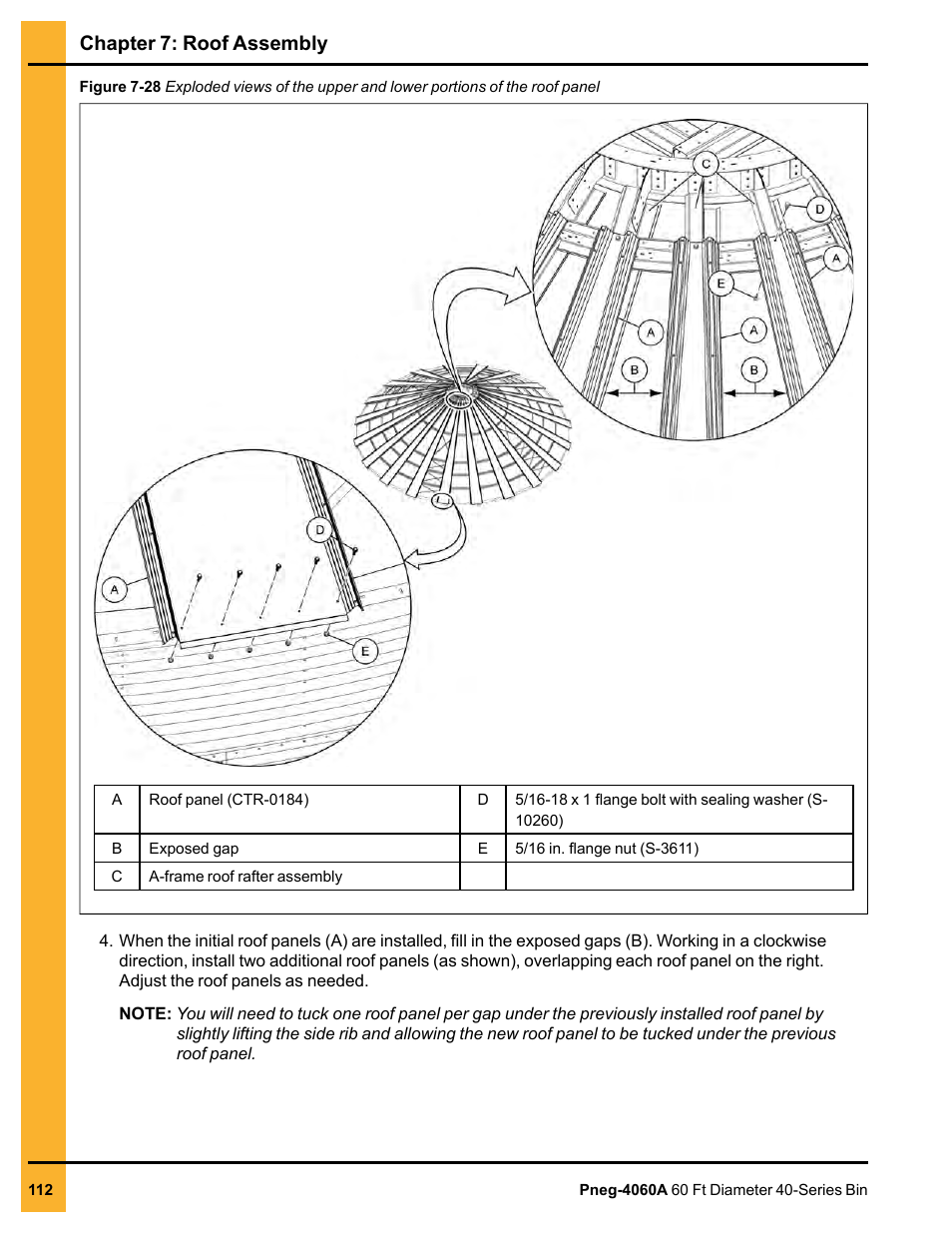 Chapter 7: roof assembly | Grain Systems Tanks PNEG-4060A User Manual | Page 112 / 168