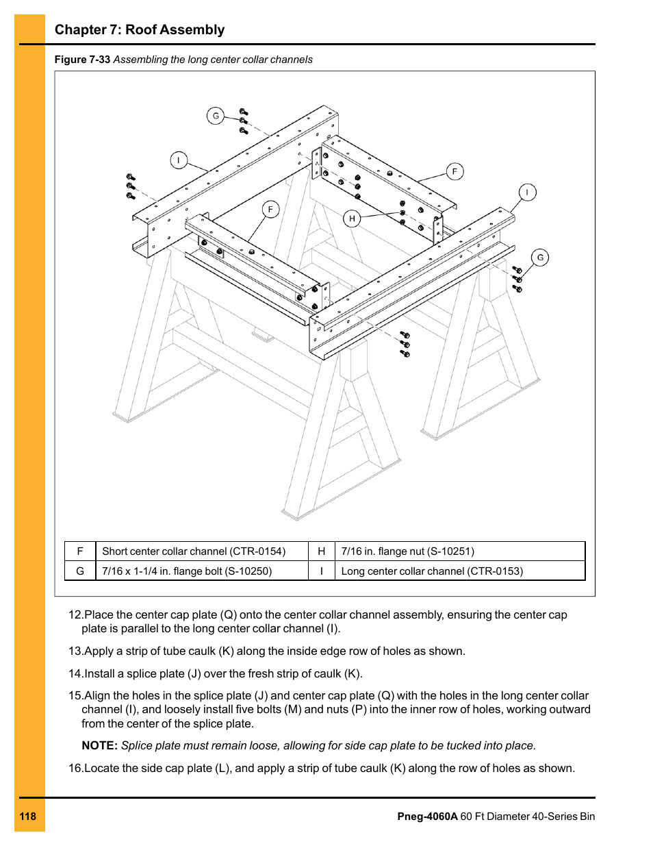 Chapter 7: roof assembly | Grain Systems Tanks PNEG-4060A User Manual | Page 118 / 168