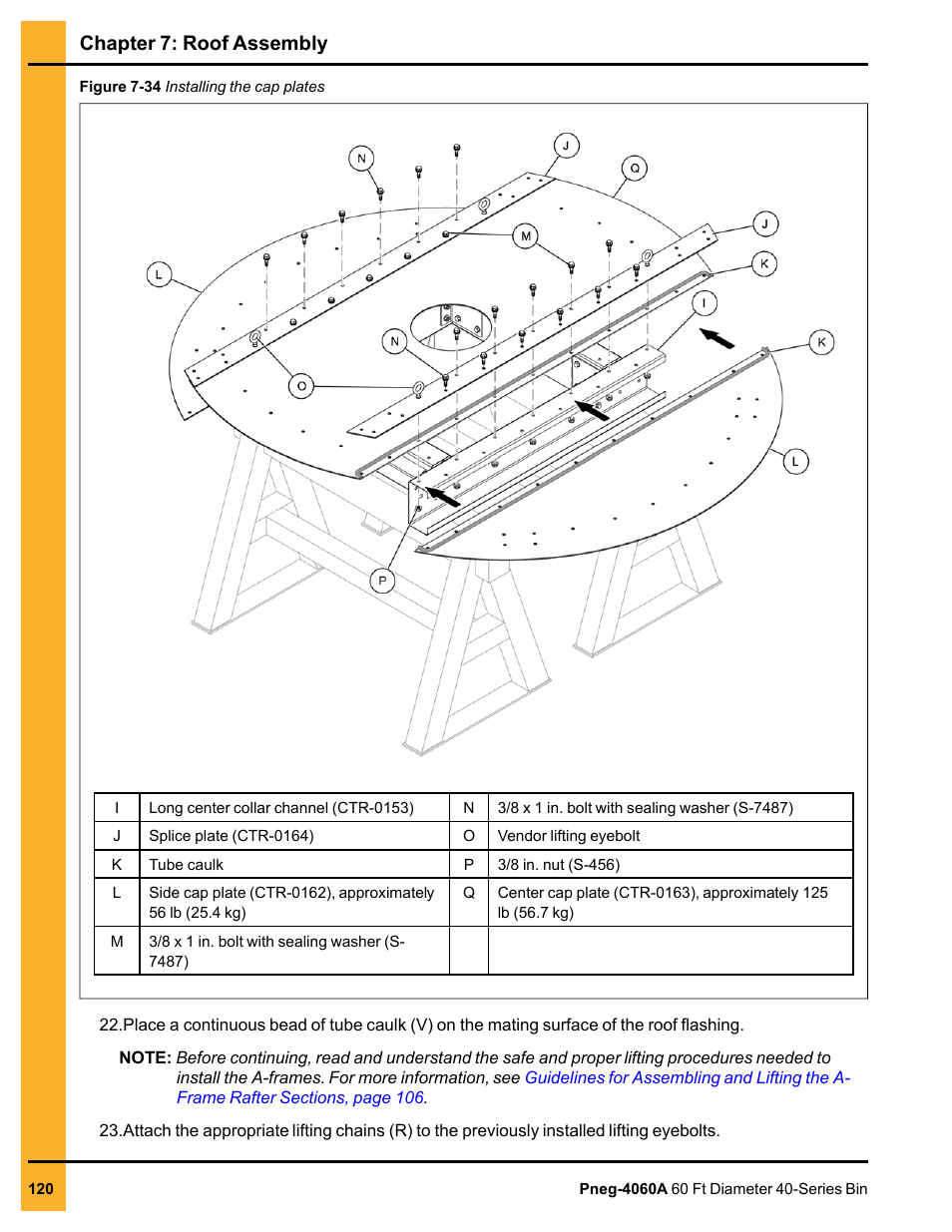 Chapter 7: roof assembly | Grain Systems Tanks PNEG-4060A User Manual | Page 120 / 168