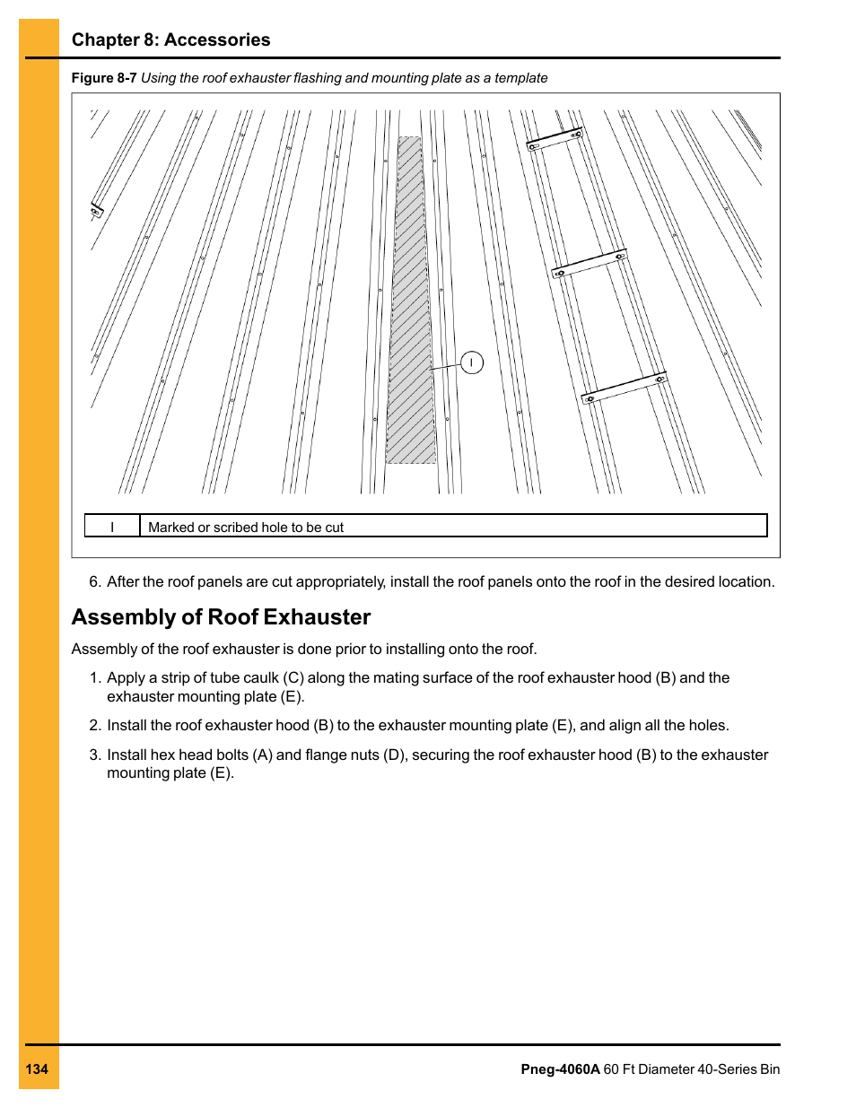 Assembly of roof exhauster | Grain Systems Tanks PNEG-4060A User Manual | Page 134 / 168