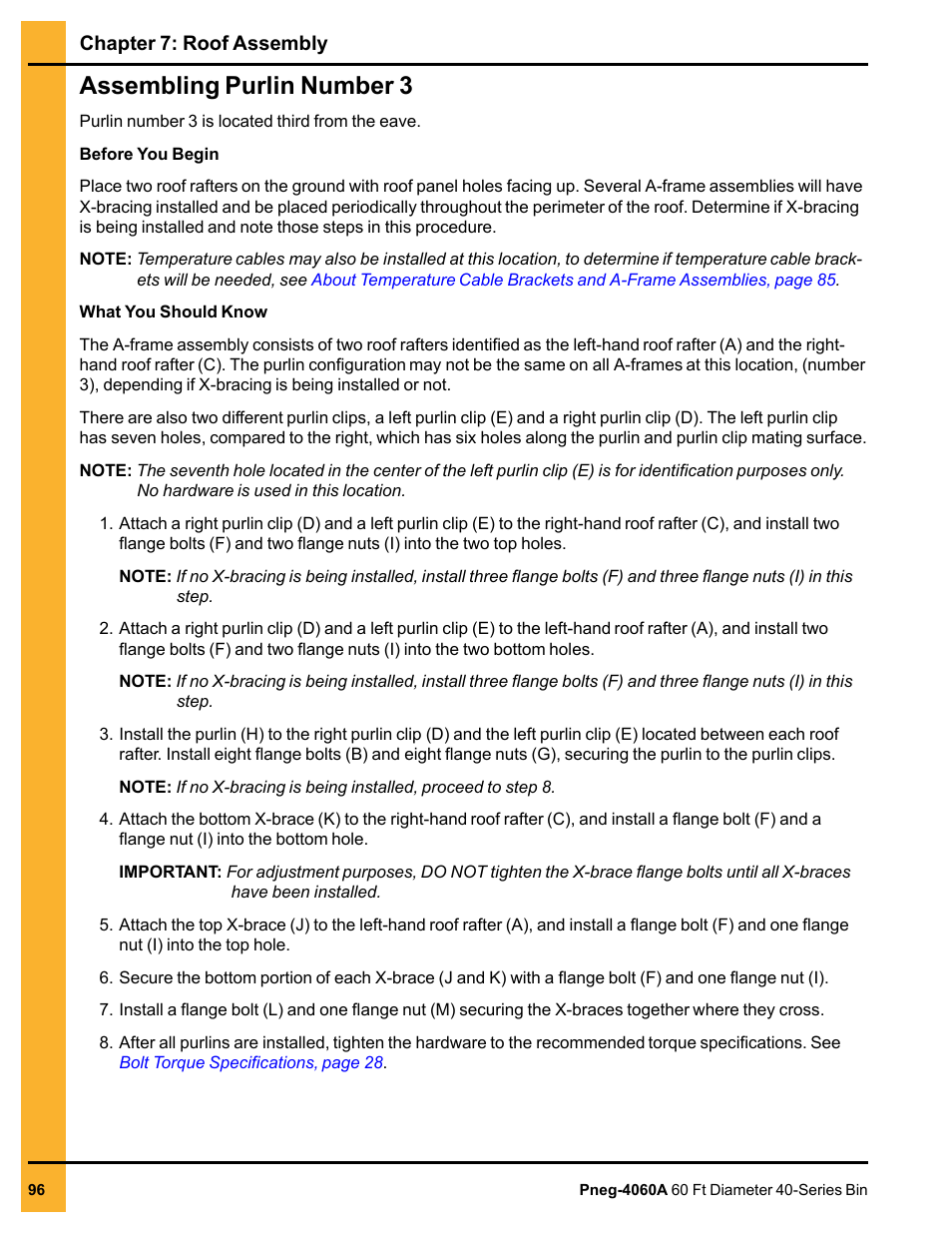 Assembling purlin number 3 | Grain Systems Tanks PNEG-4060A User Manual | Page 96 / 168