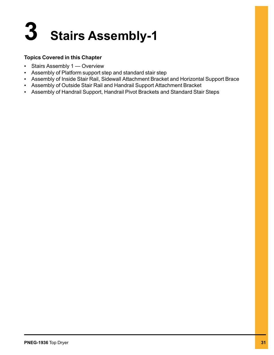 Chapter 3 stairs assembly-1, Chapter 3, Stairs assembly-1 | Grain Systems PNEG-1936 User Manual | Page 31 / 92