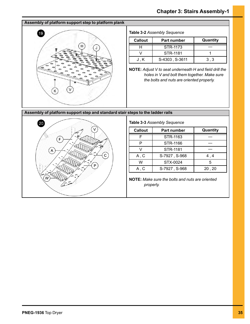 Chapter 3: stairs assembly-1 | Grain Systems PNEG-1936 User Manual | Page 35 / 92