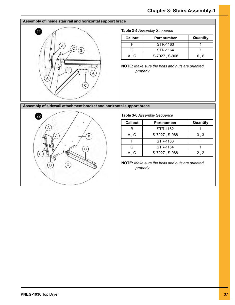 Chapter 3: stairs assembly-1 | Grain Systems PNEG-1936 User Manual | Page 37 / 92