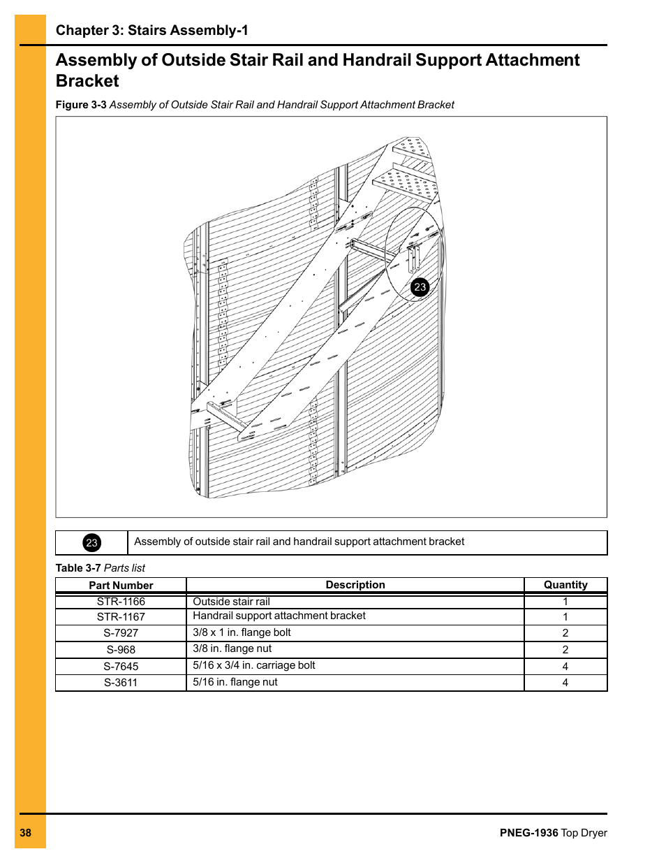 Chapter 3: stairs assembly-1 | Grain Systems PNEG-1936 User Manual | Page 38 / 92
