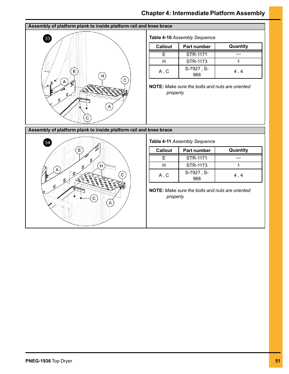 Chapter 4: intermediate platform assembly | Grain Systems PNEG-1936 User Manual | Page 51 / 92