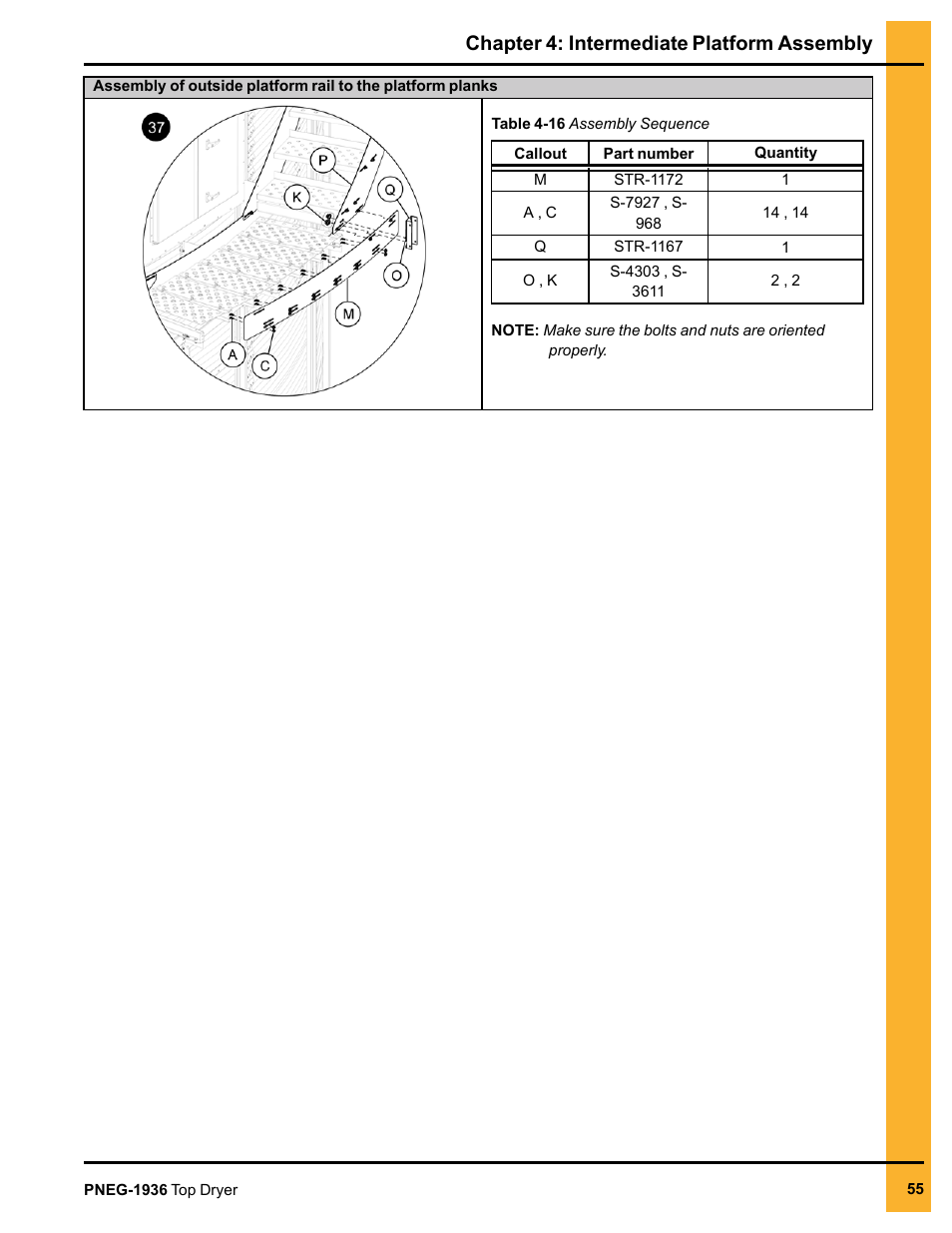 Chapter 4: intermediate platform assembly | Grain Systems PNEG-1936 User Manual | Page 55 / 92