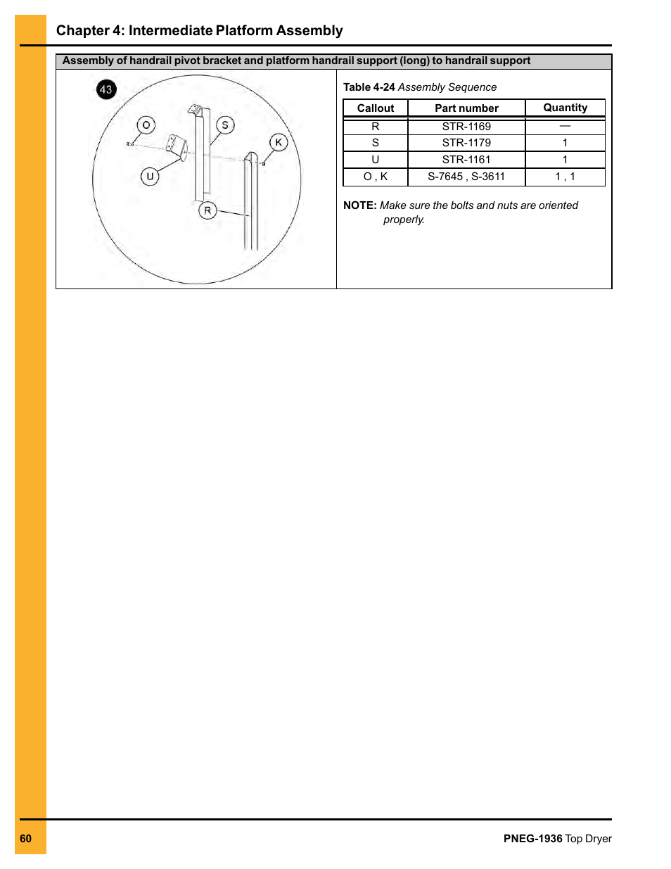 Chapter 4: intermediate platform assembly | Grain Systems PNEG-1936 User Manual | Page 60 / 92