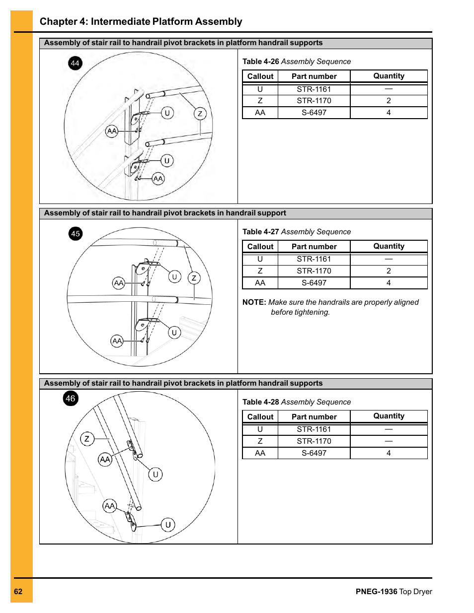 Chapter 4: intermediate platform assembly | Grain Systems PNEG-1936 User Manual | Page 62 / 92