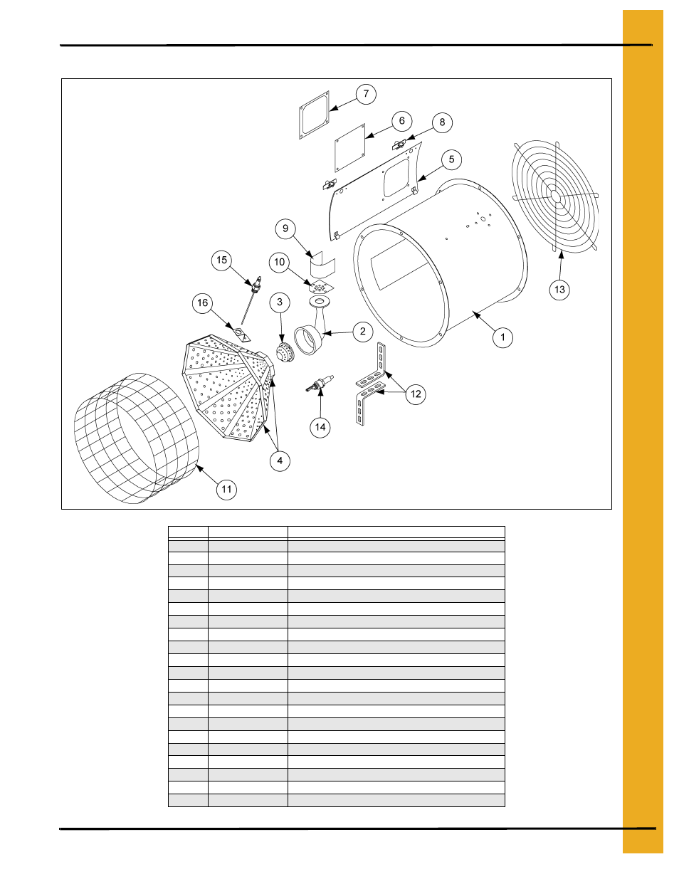 18" gas heater, Parts list | Grain Systems PNEG-581 User Manual | Page 27 / 38