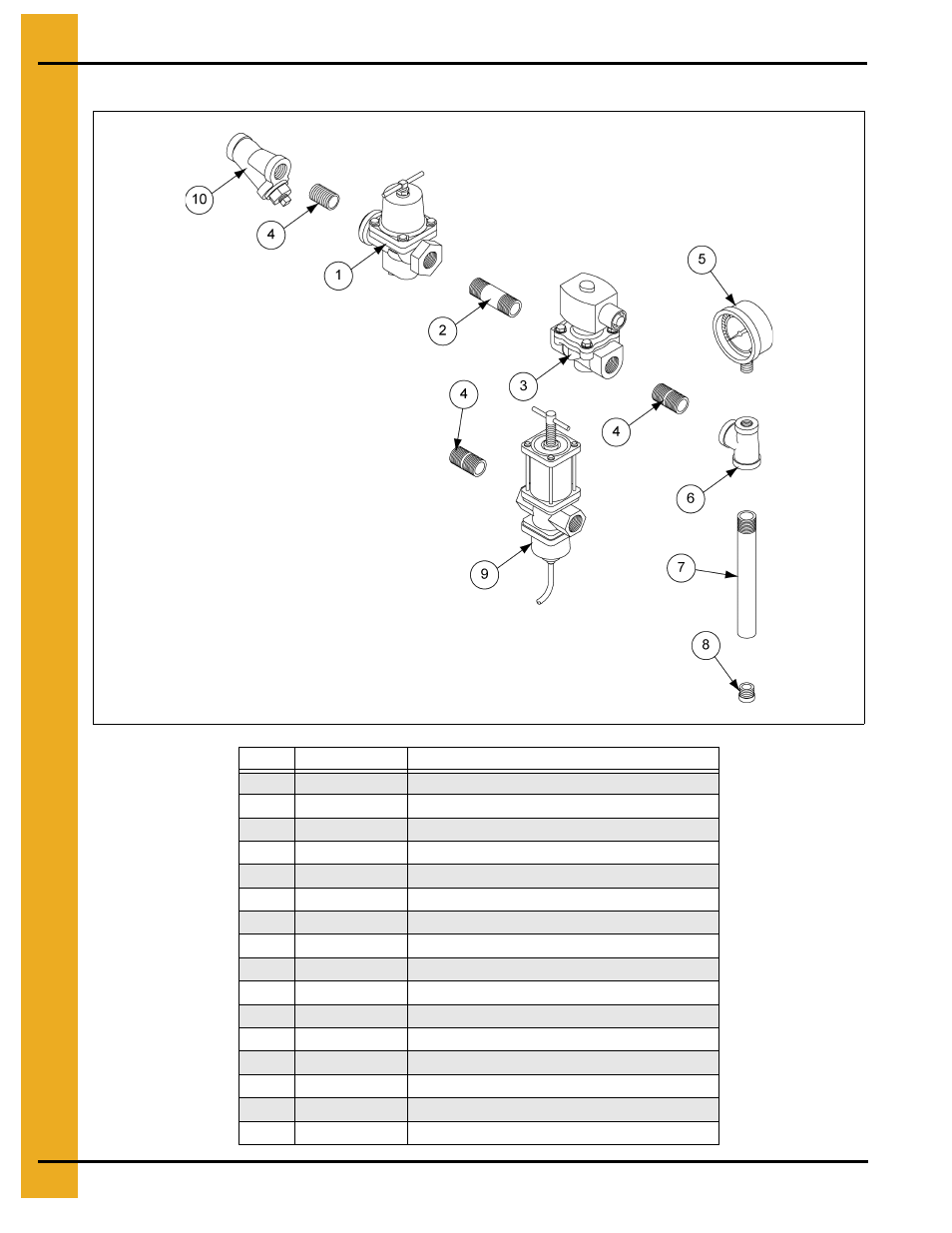 Axial propane vapor pipetrain, Parts list | Grain Systems PNEG-581 User Manual | Page 32 / 38