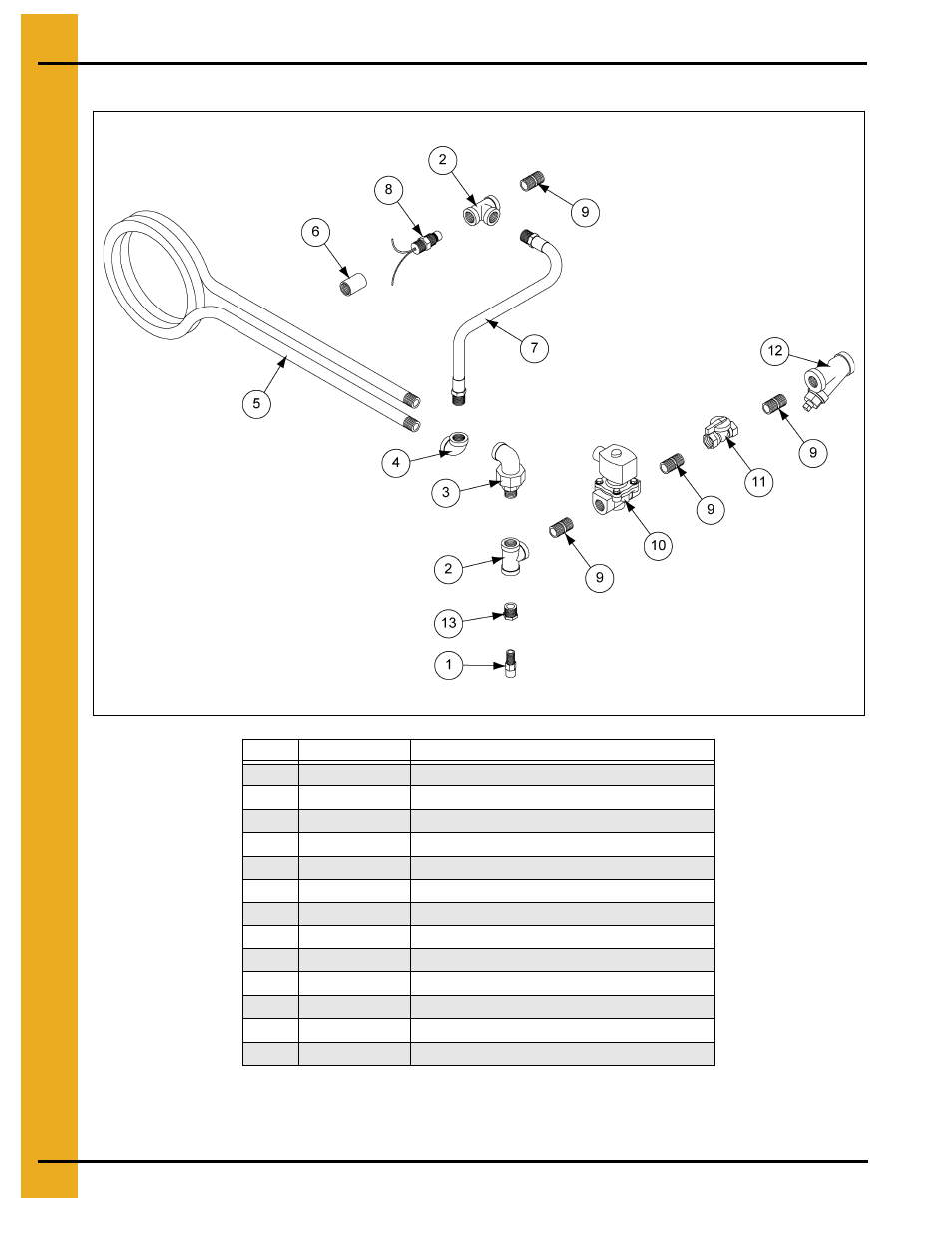 Axial liquid propane pipetrain, Parts list | Grain Systems PNEG-581 User Manual | Page 36 / 38