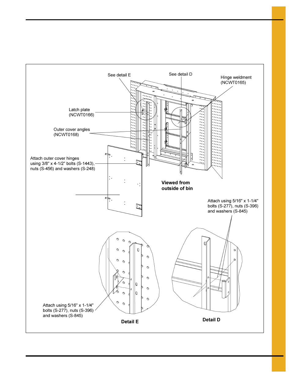 Outer door assembly (continued), 2.66" commercial tank accessories installation | Grain Systems Tanks PNEG-2135 User Manual | Page 87 / 92