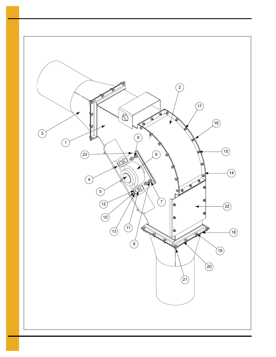 12" (10 gauge) standard corner (8120176) | Grain Systems Bucket Elevtors, Conveyors, Series II Sweeps PNEG-1128 User Manual | Page 100 / 110