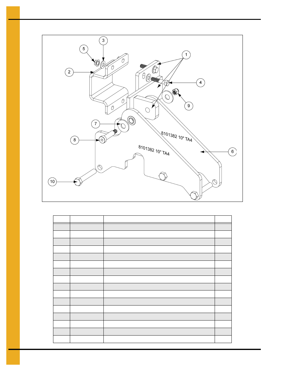 Chain loop torque plate assembly, Parts list | Grain Systems Bucket Elevtors, Conveyors, Series II Sweeps PNEG-1128 User Manual | Page 108 / 110