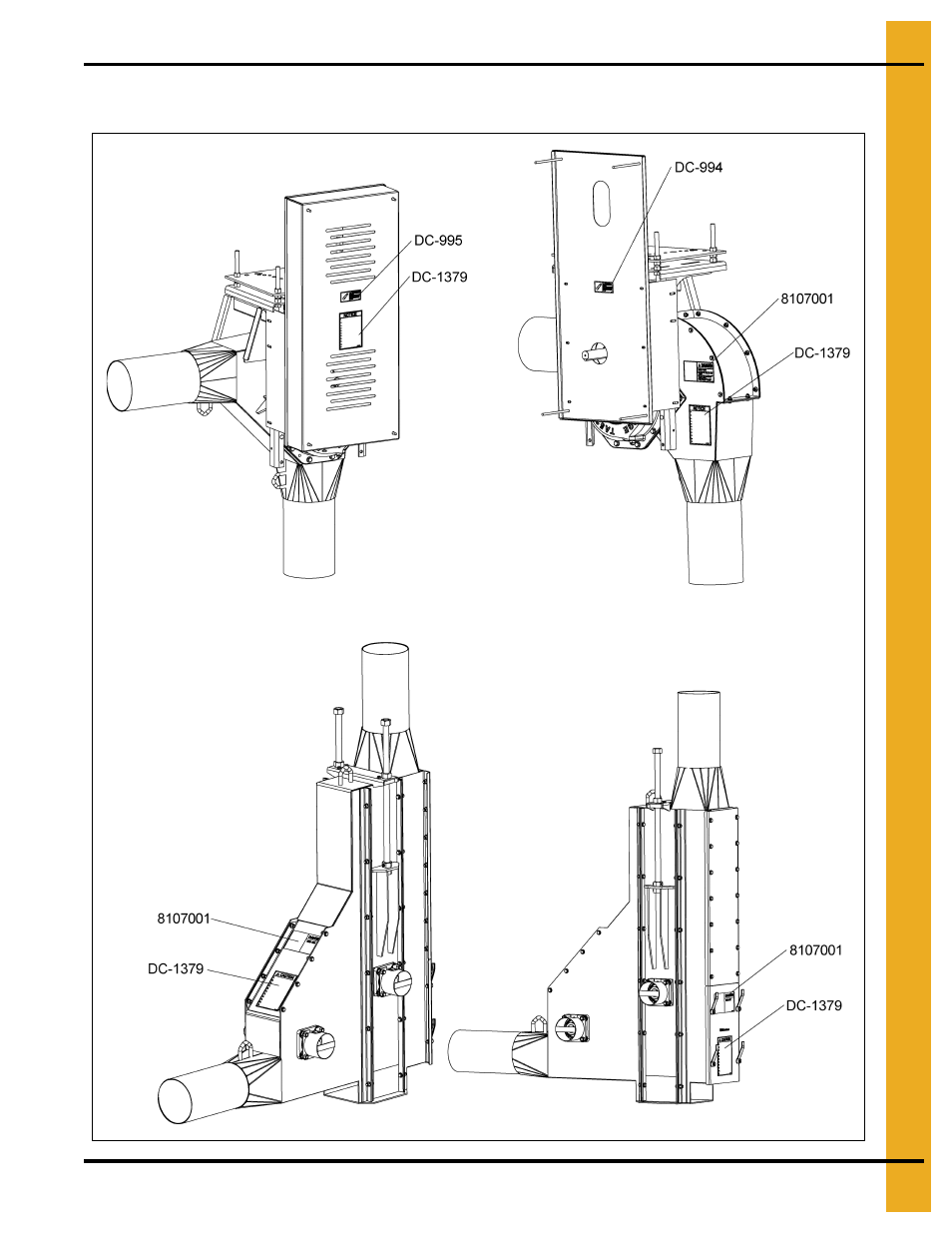 Decal placement | Grain Systems Bucket Elevtors, Conveyors, Series II Sweeps PNEG-1128 User Manual | Page 11 / 110