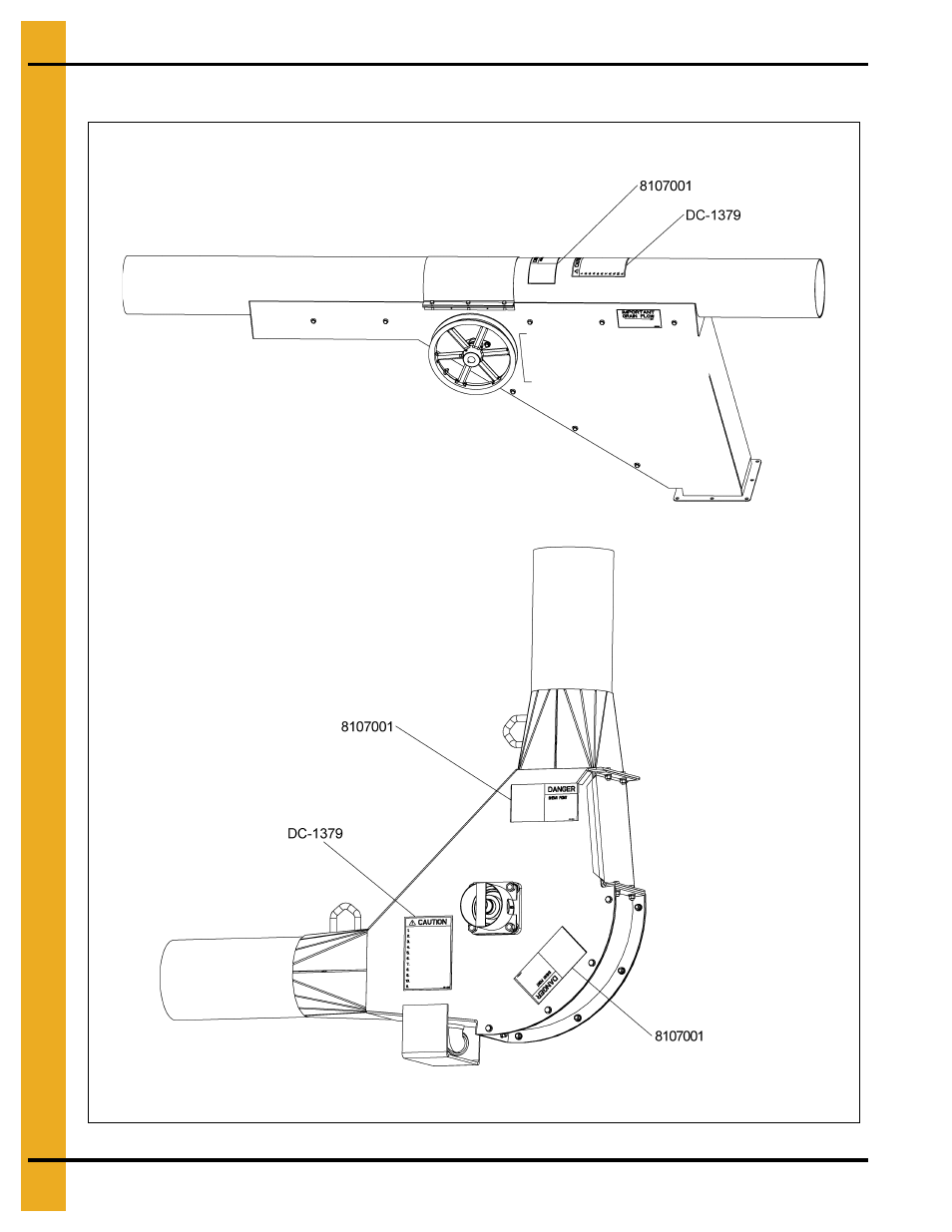 Decal placement | Grain Systems Bucket Elevtors, Conveyors, Series II Sweeps PNEG-1128 User Manual | Page 12 / 110