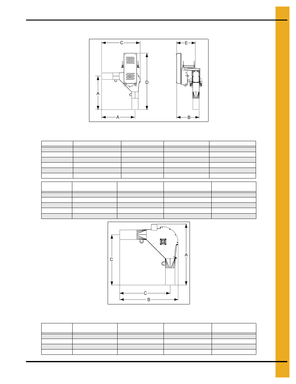 Component dimensions, Chapter 8 component dimensions, 8", 10" and 12" component dimensions | Drive corners, Standard corners | Grain Systems Bucket Elevtors, Conveyors, Series II Sweeps PNEG-1128 User Manual | Page 39 / 110