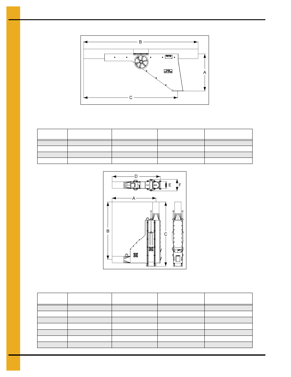 Component dimensions, Discharge gates, Inspection corners | Grain Systems Bucket Elevtors, Conveyors, Series II Sweeps PNEG-1128 User Manual | Page 40 / 110