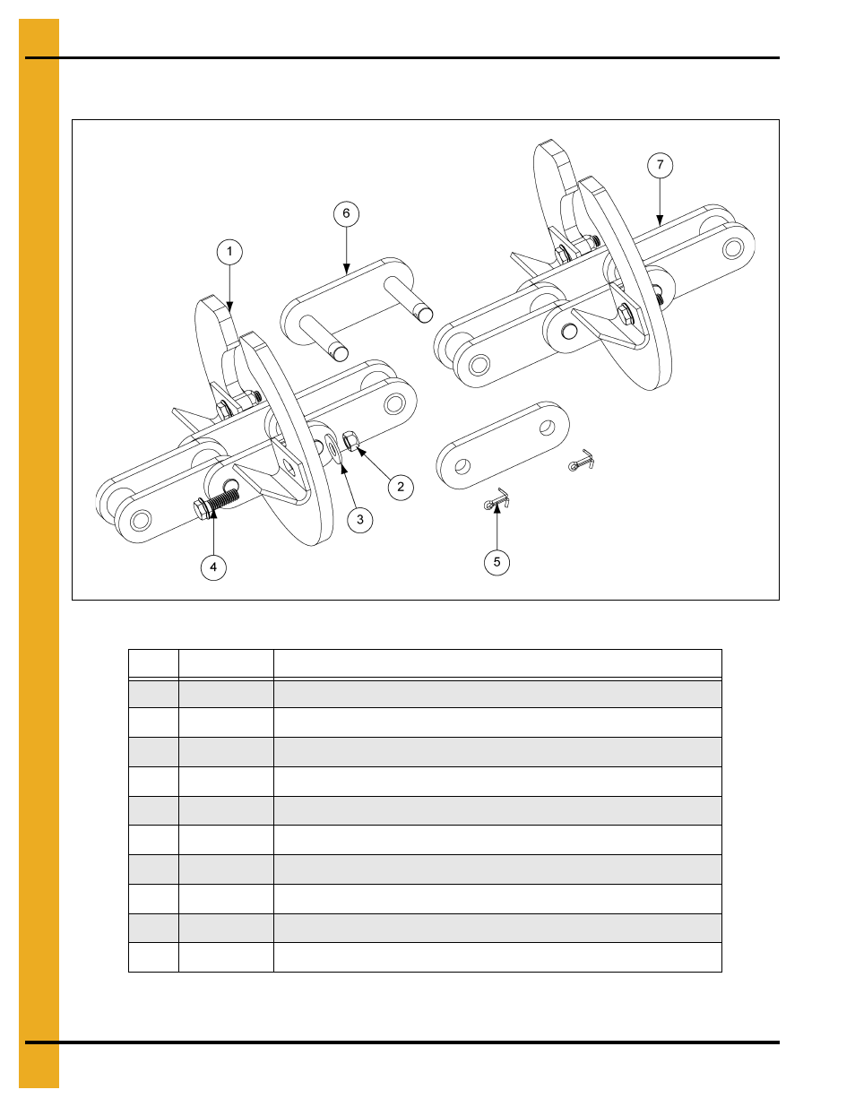 8" and 10" chain and paddles, Parts list | Grain Systems Bucket Elevtors, Conveyors, Series II Sweeps PNEG-1128 User Manual | Page 46 / 110