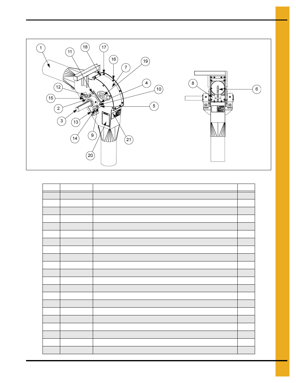 8" (15 hp-20 hp) drive components (8081362), Parts list | Grain Systems Bucket Elevtors, Conveyors, Series II Sweeps PNEG-1128 User Manual | Page 57 / 110