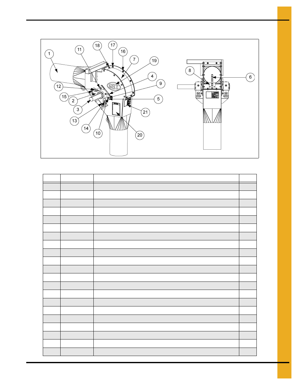 10" (15 hp-20 hp) drive components (8101525), Parts list | Grain Systems Bucket Elevtors, Conveyors, Series II Sweeps PNEG-1128 User Manual | Page 59 / 110