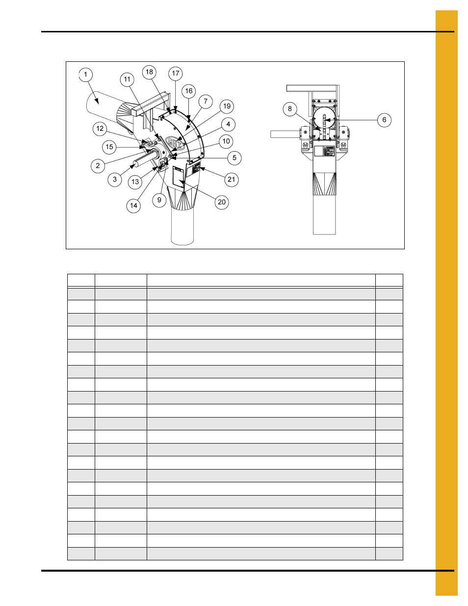 8" (25 hp-30 hp) drive components (8081359), Parts list | Grain Systems Bucket Elevtors, Conveyors, Series II Sweeps PNEG-1128 User Manual | Page 61 / 110