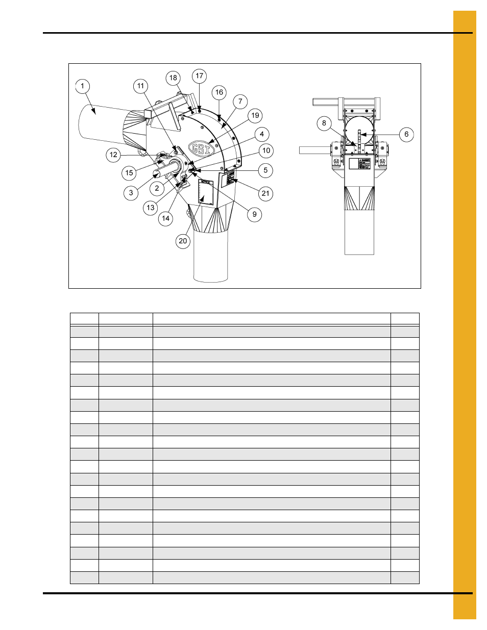 10" (25 hp-30 hp) drive components (8101516), Parts list | Grain Systems Bucket Elevtors, Conveyors, Series II Sweeps PNEG-1128 User Manual | Page 63 / 110