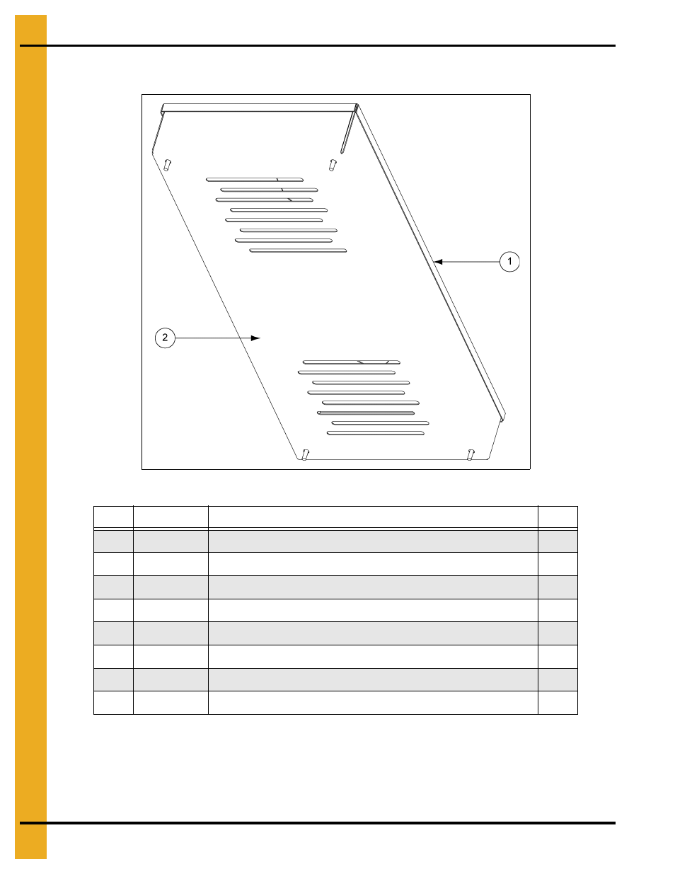 Belt guard assembly ta4 (8120211), Parts list | Grain Systems Bucket Elevtors, Conveyors, Series II Sweeps PNEG-1128 User Manual | Page 74 / 110