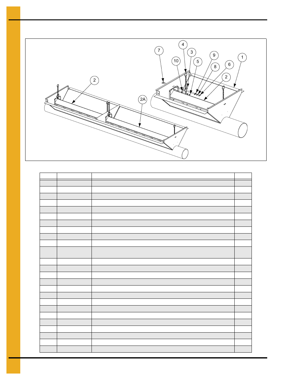 8" and 10" inlet dump hoppers, Parts list, 8" and 10" inlet dump hoppers parts list | Grain Systems Bucket Elevtors, Conveyors, Series II Sweeps PNEG-1128 User Manual | Page 88 / 110