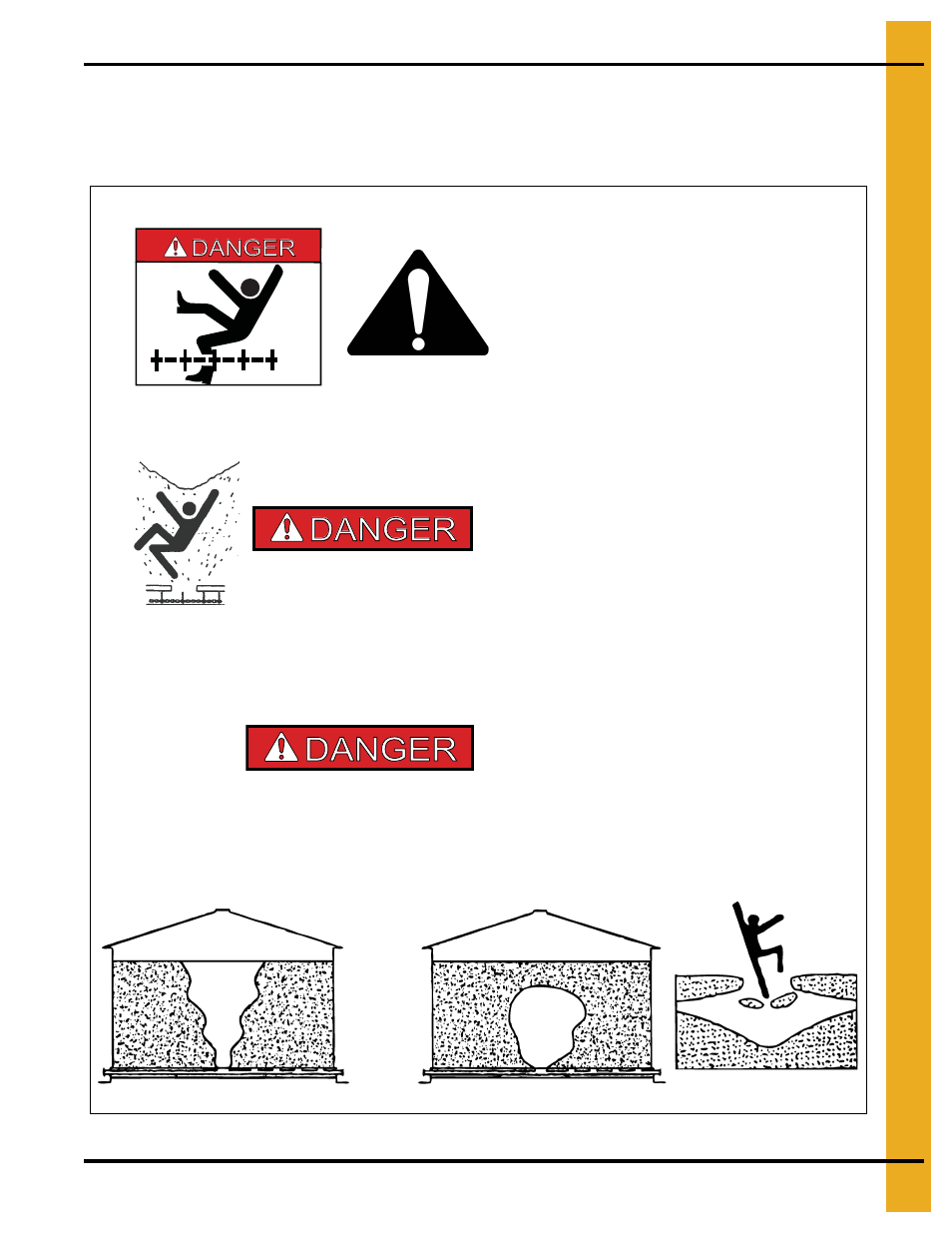 Grain bin safety, Danger | Grain Systems Bucket Elevtors, Conveyors, Series II Sweeps PNEG-1128 User Manual | Page 9 / 110