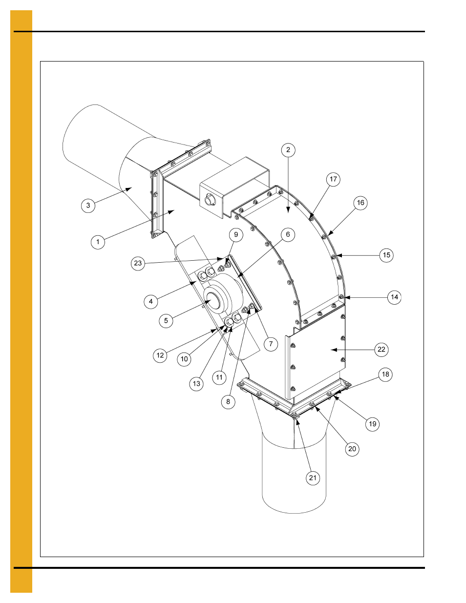 12" (7 gauge) standard corner (8120031) | Grain Systems Bucket Elevtors, Conveyors, Series II Sweeps PNEG-1128 User Manual | Page 98 / 110