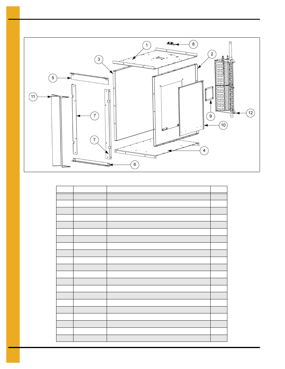 15 hp and 30 hp centrifugal housing, Parts list | Grain Systems PNEG-1776 User Manual | Page 46 / 50