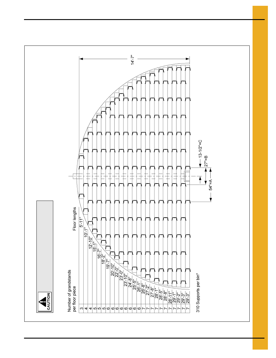 30' grandstand layouts, 33' maximum wall height, 30' cor-lok/cut-lok and 20 gauge grandstand layout, 66