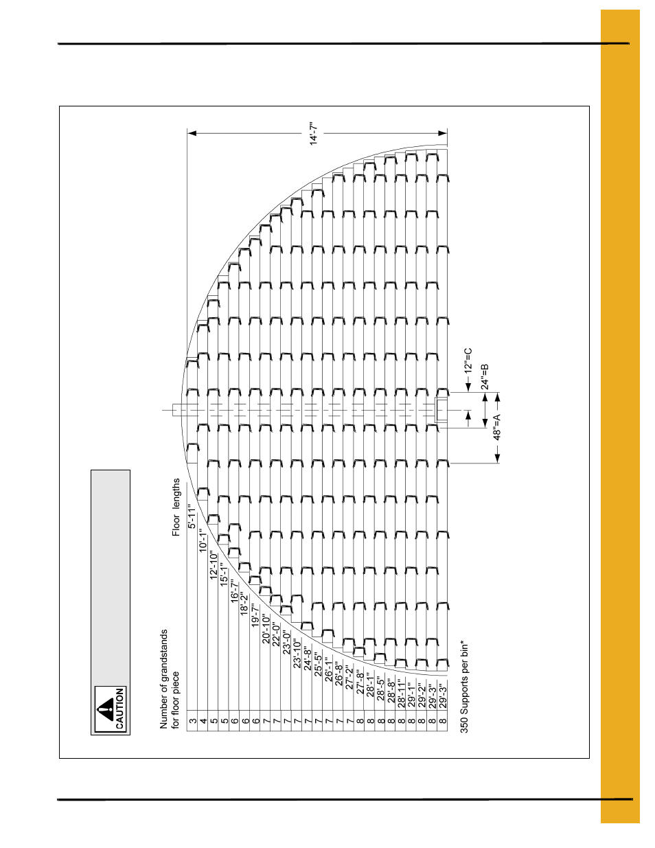 30' cor-lok/cut-lok and 20 gauge grandstand layout, 30' grandstand layouts, 33' maximum wall height | Grain Systems Bin Flooring PNEG-218 User Manual | Page 17 / 34