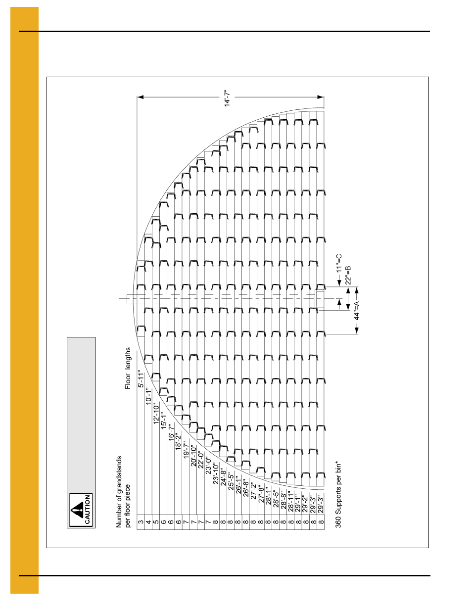 30' cor-lok/cut-lok and 20 gauge grandstand layout, 30' grandstand layouts, 33' maximum wall height | Grain Systems Bin Flooring PNEG-218 User Manual | Page 18 / 34
