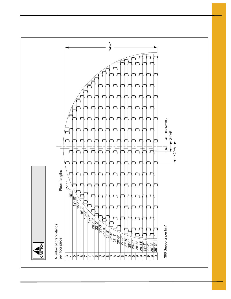 30' cor-lok/cut-lok and 20 gauge grandstand layout, 30' grandstand layouts, 33' maximum wall height | Grain Systems Bin Flooring PNEG-218 User Manual | Page 19 / 34