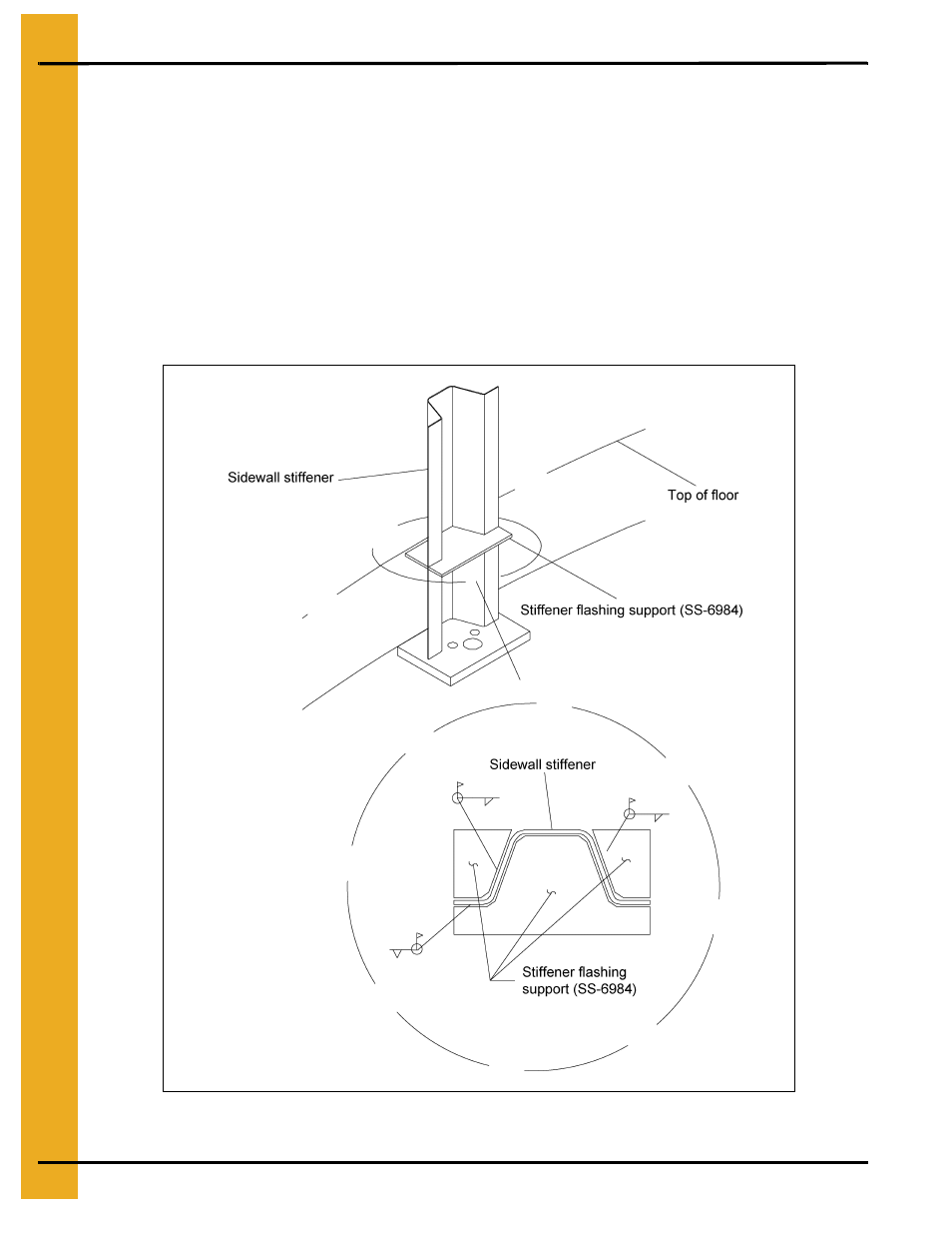 Flashing support at stiffeners, Chapter 10 flashing support at stiffeners | Grain Systems Bin Flooring PNEG-218 User Manual | Page 26 / 34