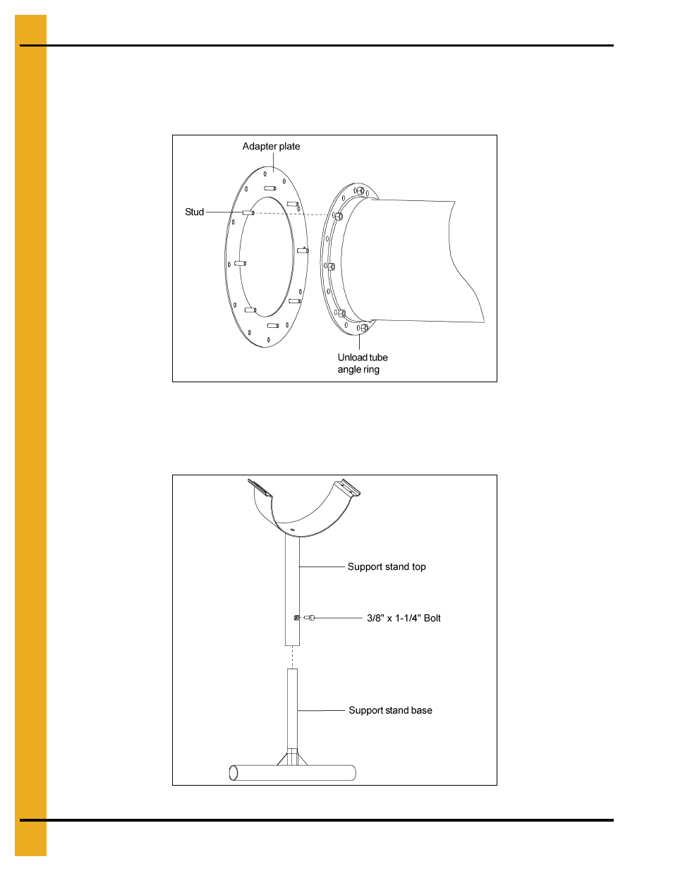 Assembly, Chapter 4 assembly, Assembling support stand | Grain Systems Unload Augers PNEG-1430 User Manual | Page 12 / 40